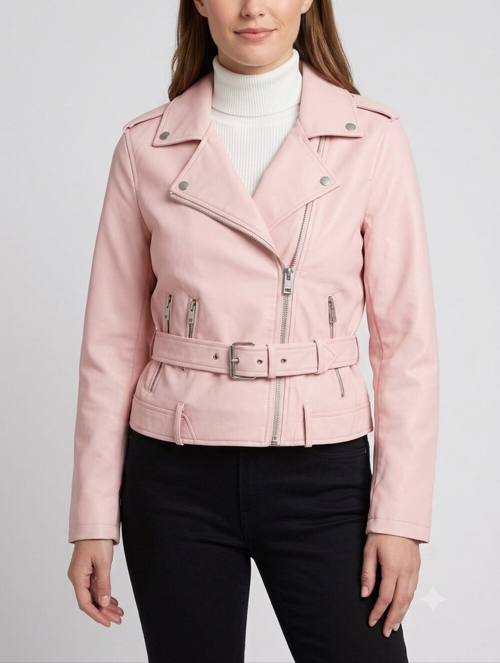 Levi's Belted Moto Faux Leather Jacket Women S Pink NWT